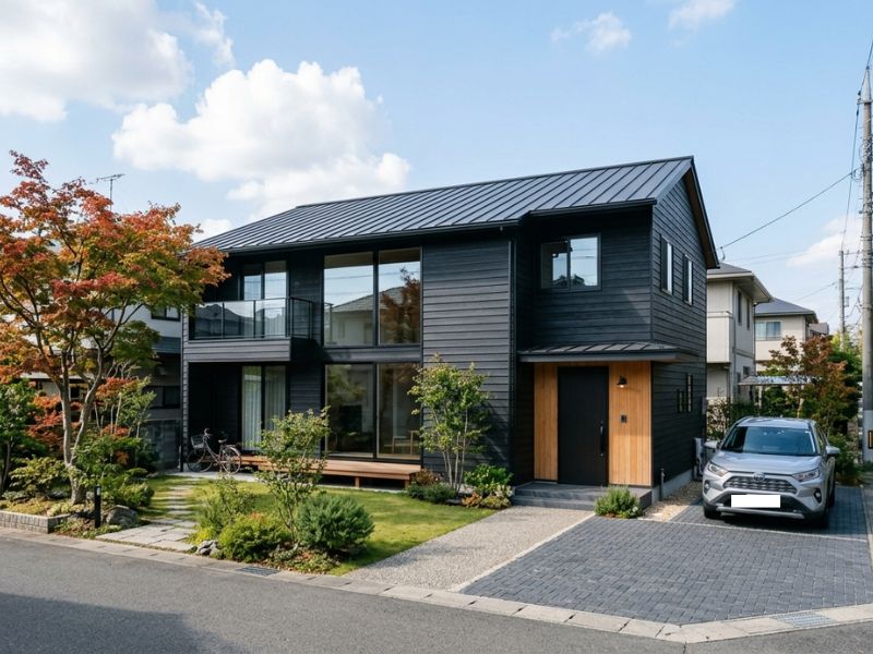 黒い外壁のオシャレなモダン住宅